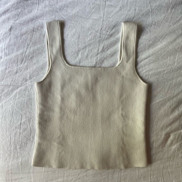 Reformation White Ribbed Tank Top - Picture 4 of 10